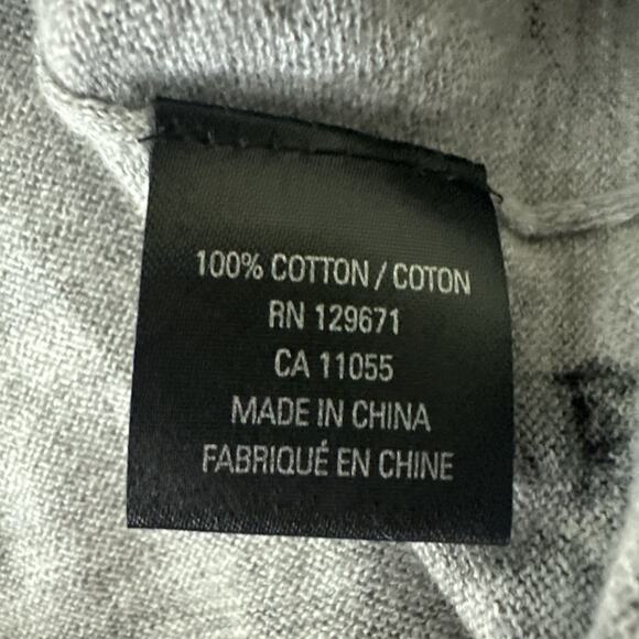 SKULL CASHMERE Top Womens Medium Gray 100% Cotton Skull Print Halloween Horror - Picture 8 of 10